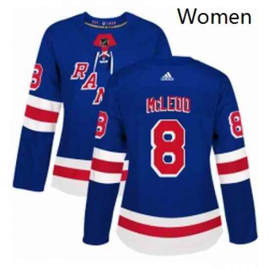 Womens Adidas New York Rangers 8 Cody McLeod Authentic Royal Blue Home NHL Jersey